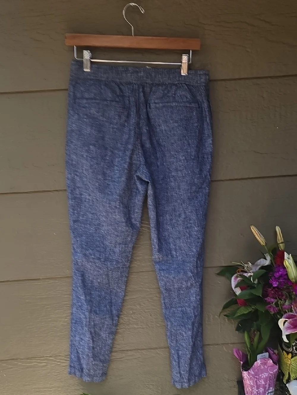 J.Crew Men's Casual Linen Blend Pants Blue Small